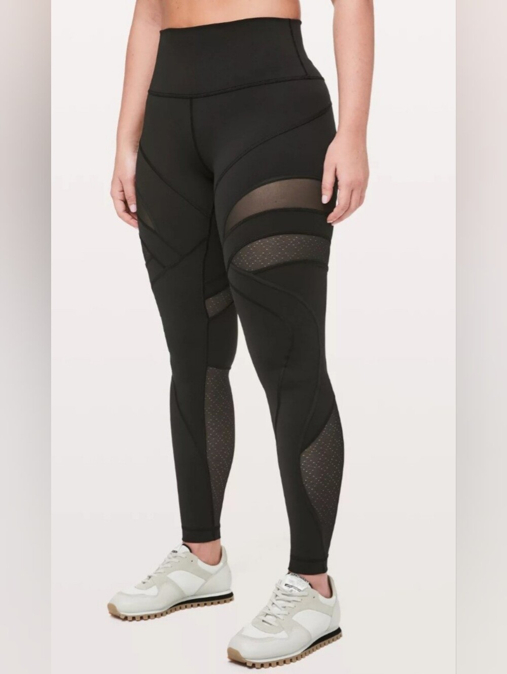 Lululemon Wunder Under  Leggings With Mesh
